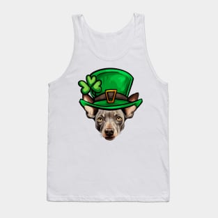 Funny St Patricks Day Hairless Terrier Tank Top